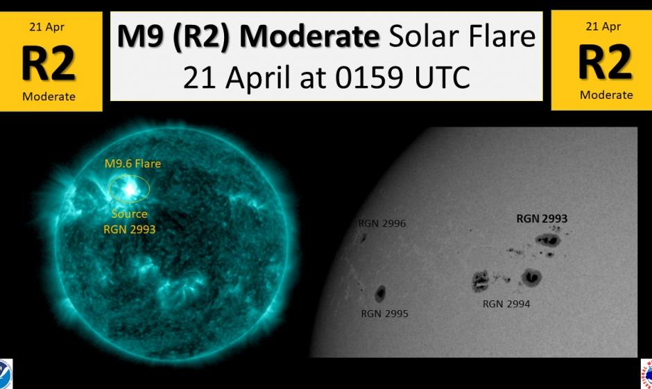 R2 Event on 21 April, 2022 - M9 flare